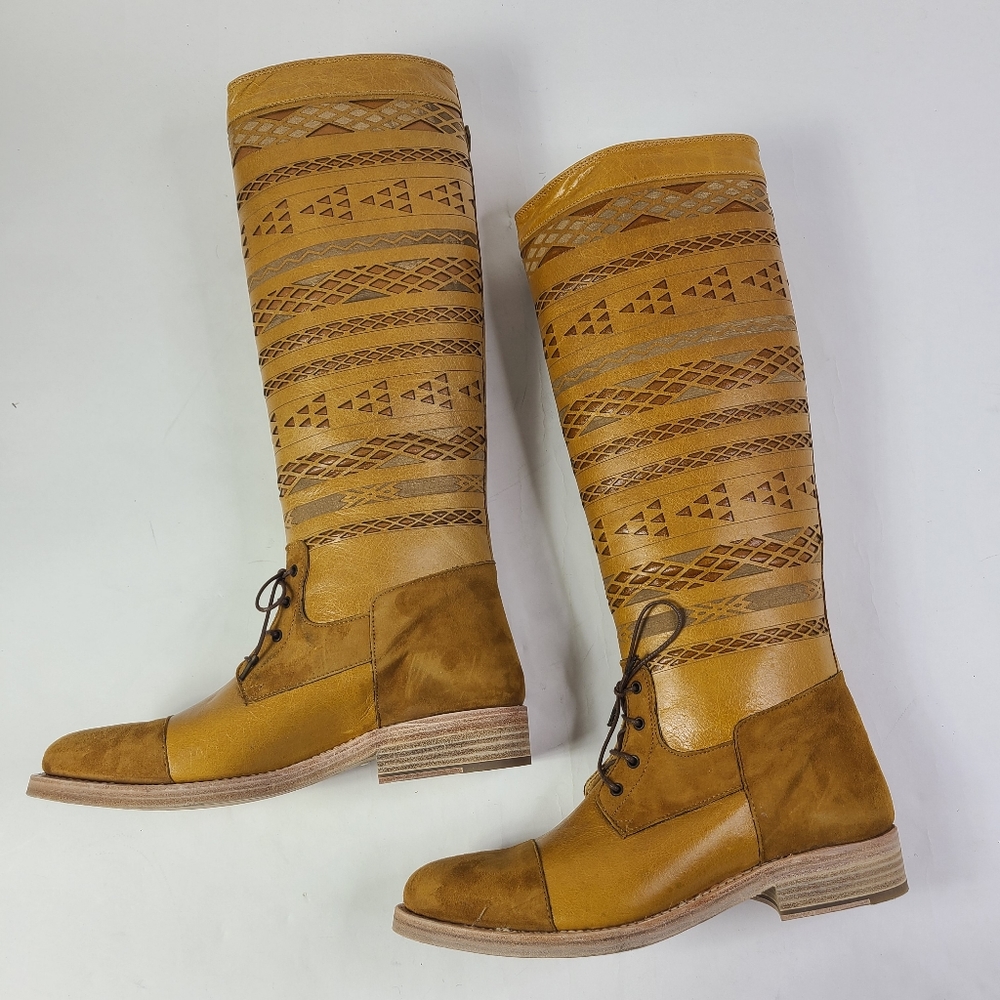 COBRA SOCIETY Brown Leather Tall Boots